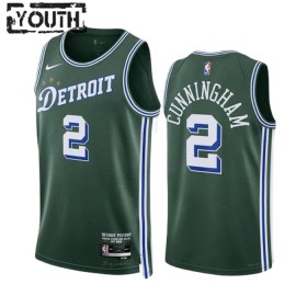 Maillot Basket Enfant Detroit Pistons Cade Cunningham 2 2022-23 Nike City Edition Vert Swingman